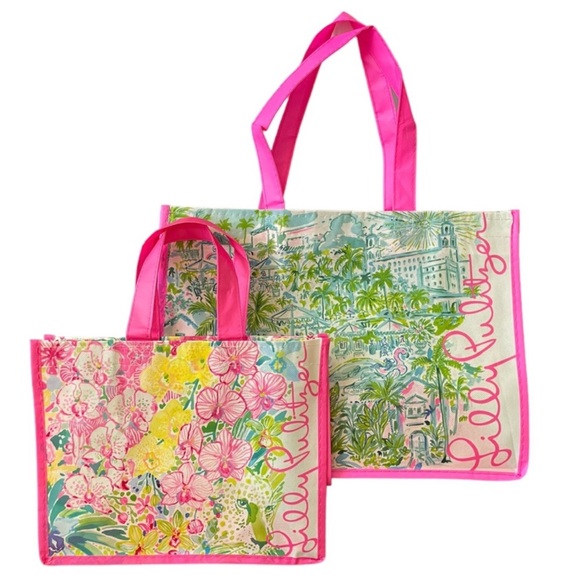 Lilly Pulitzer Handbags - 🆕 Lilly Pulitzer | Bundle (2) Reusable Shopping Totes NWT